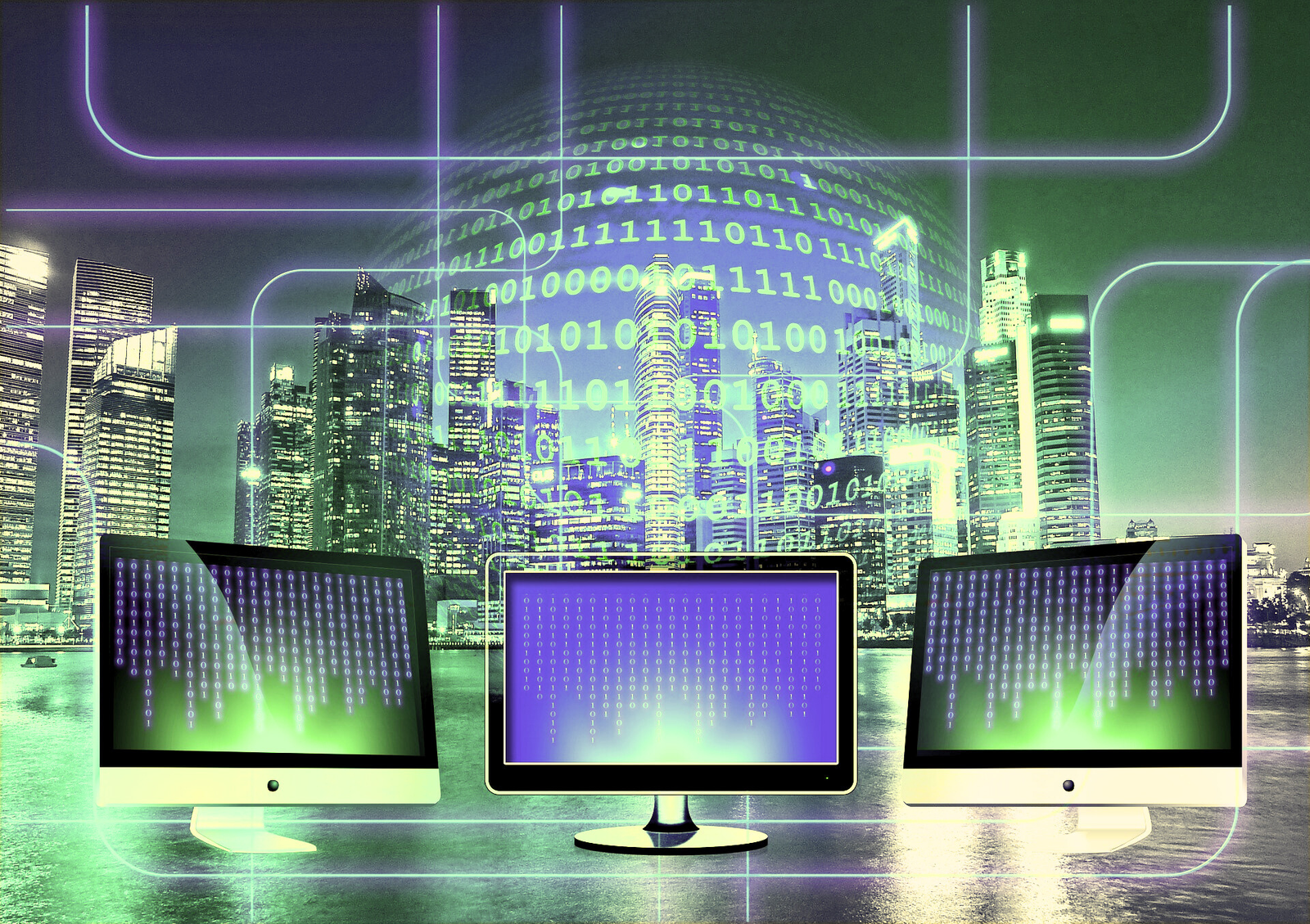 Afbeelding van computerschermen